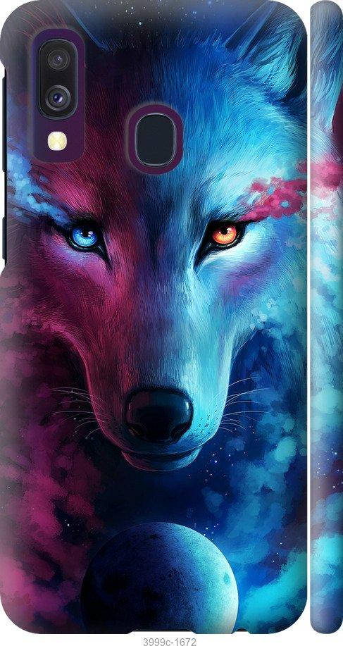 

Чехол для Samsung Galaxy A40 2019 с картинкой / на самсунг галакси А40 2019 с принтом Арт-волк, Розовый