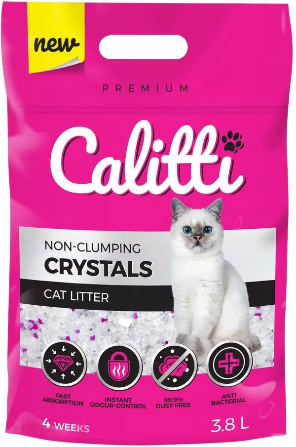 

Силикагелевый наполнитель Calitti Crystals 3,8 л. для кошачьего туалета котов и кошек