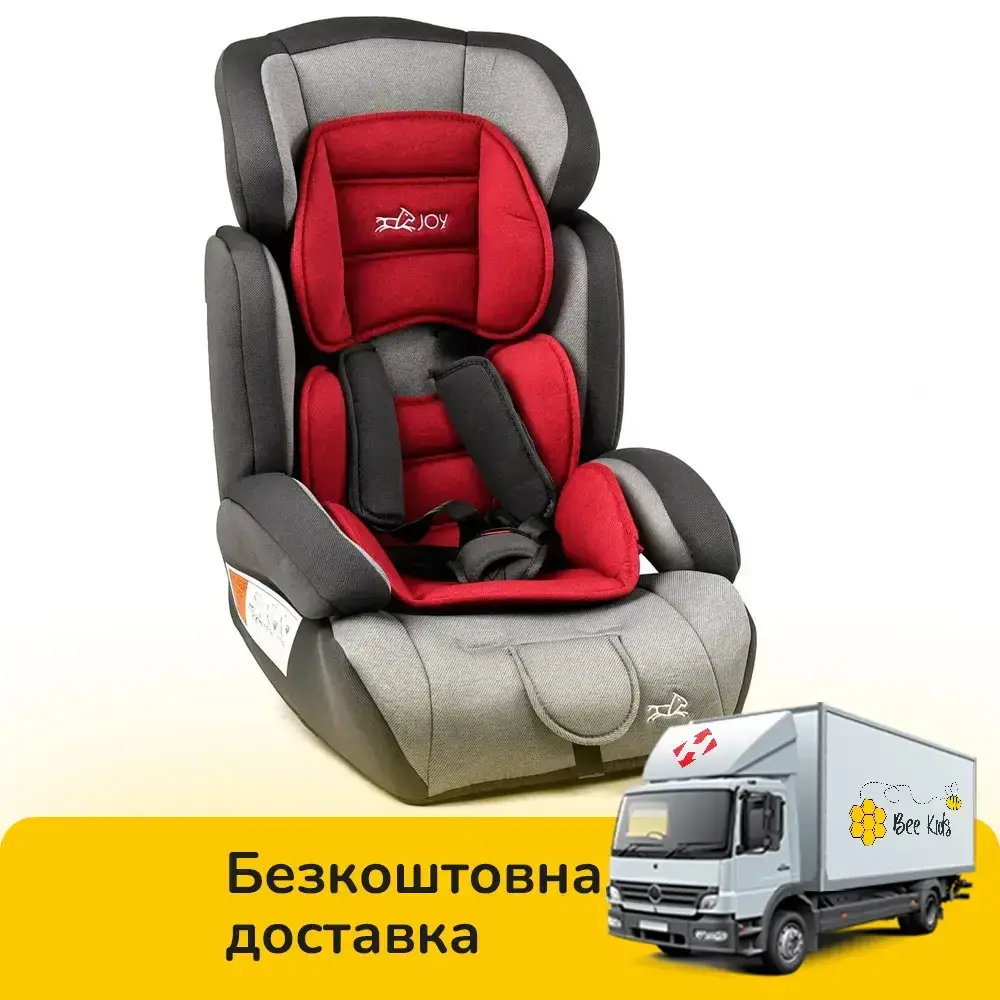 

Детское автокресло (группа 1-2-3, 9-36кг) JOY 47900 - RG Серый с красным