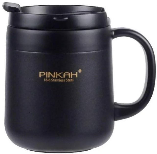 

Термокружка с ручкой Pinkah PJ-3522-L 340 мл, черная, Черный