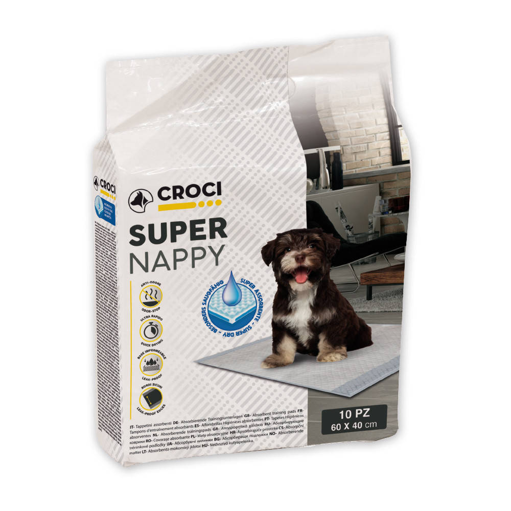 

Одноразовые пеленки для собак 60*40 см Croci Super nappy 10 шт/уп, Белый