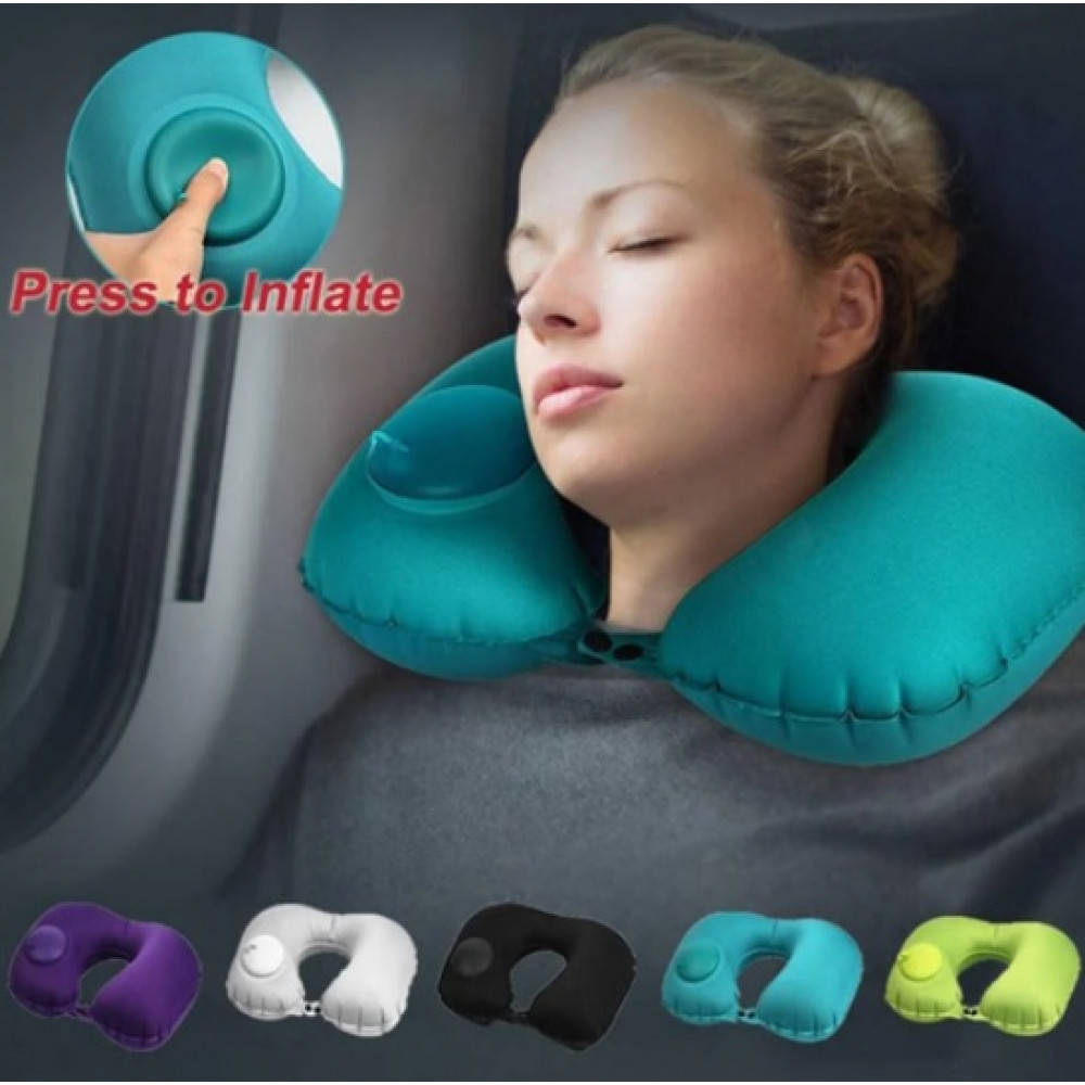 

Надувная подушка дорожная для шеи автоматическая Pillow RH-34
