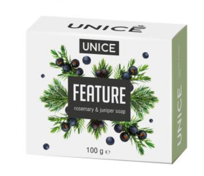 

Натуральне мило Unice з розмарином та ялівцем, 100 г