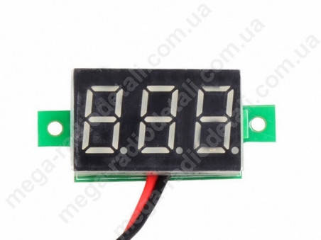 

Вольтметр 0.36" зеленый DС 4.5-30.00V, Зелёный