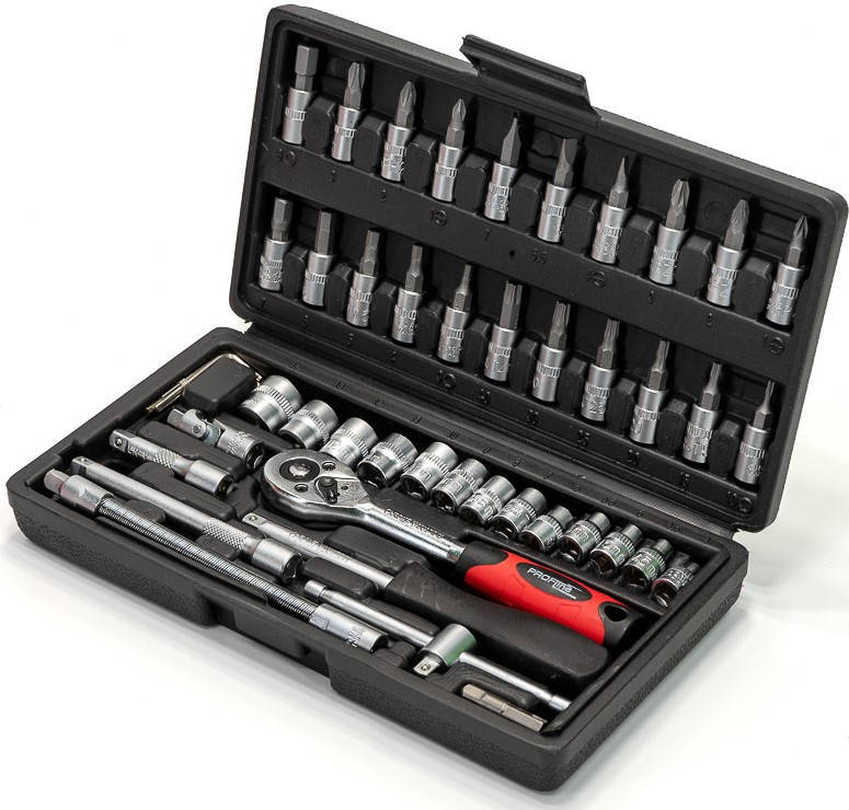 

Набор инструмента 46 ед., 1/4 ", Cr-V Profline 60465