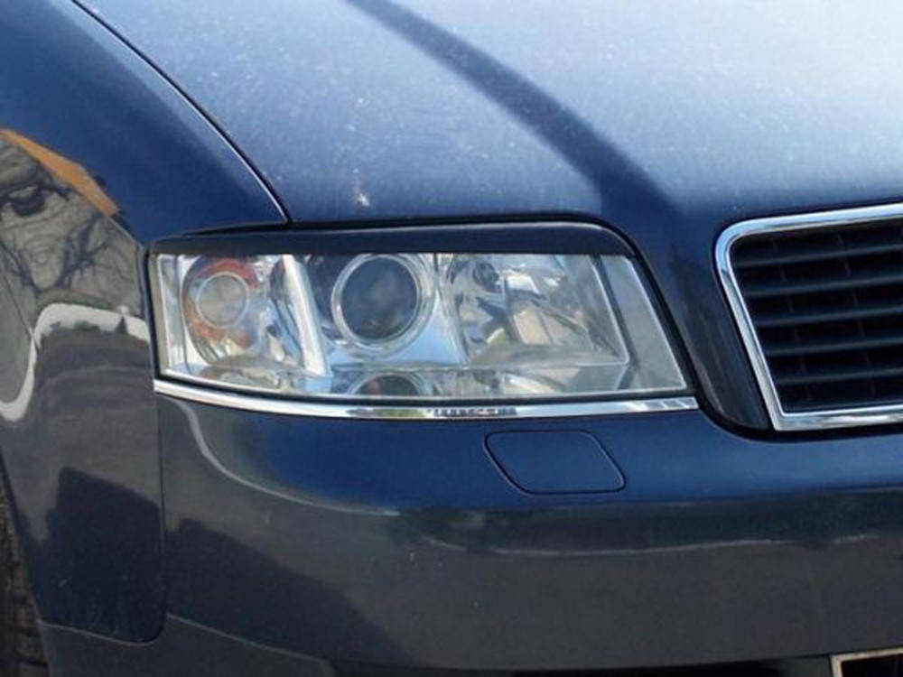 

Реснички на фары Audi A6 C5 1997-2004 (стеклопластик, под покраску), Черный
