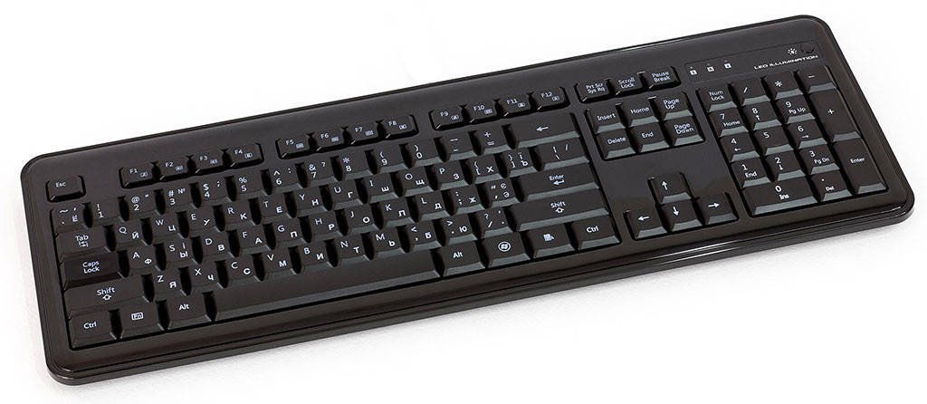 

Клавіатура HQ-Tech KB-307F USB з підсвіткою букв, Черный