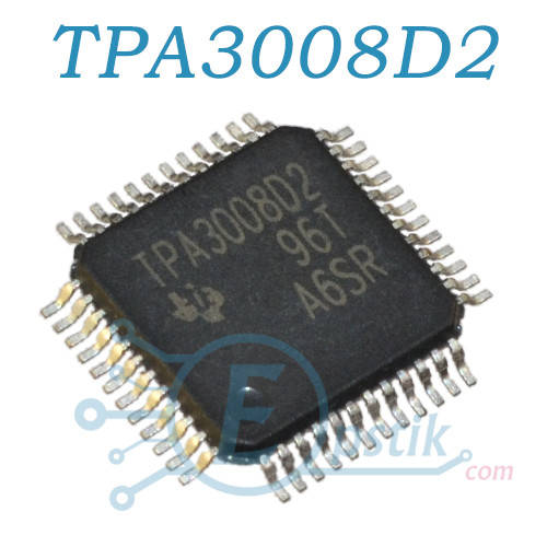 

TPA3008D2, двухканальный аудио усилитель D класса, 10Вт., HTQFP48