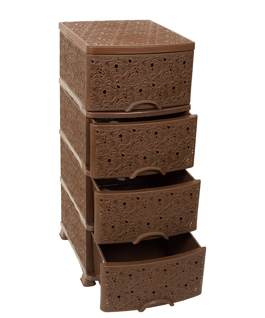 

Комод пластиковый ажур Люкс Эфе коричневый