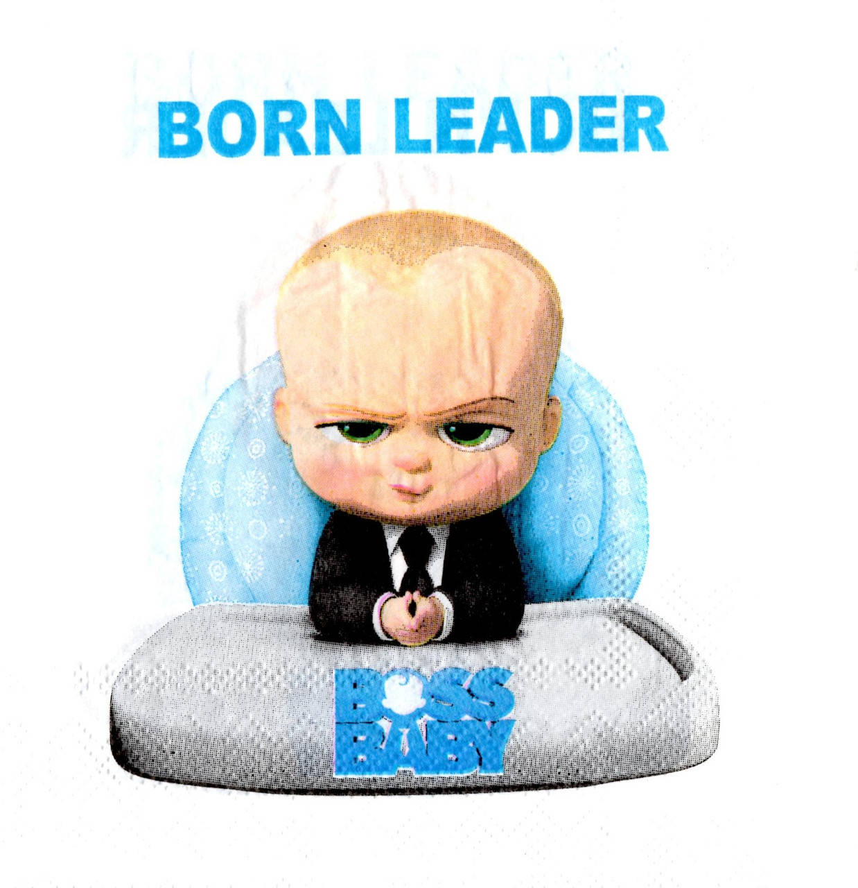 

Салфетки "Босс молокосос" бумажные 10шт/уп. сервировочные Белые/Синие -