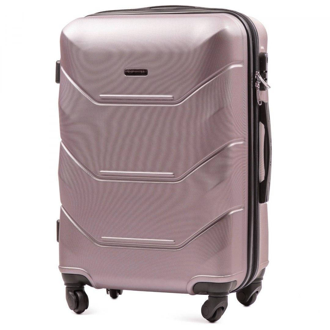 

Чемодан пластиковый на 4 колесах Wings 147  (M) Rose Gold, Золотистый