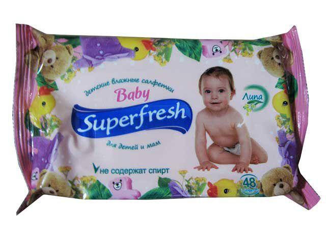 

Влажная салфетка 48шт " Суперфреш" для детей (1 пачка)