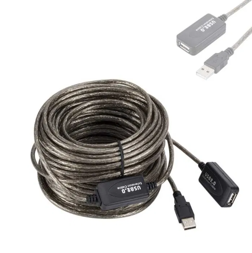 

Активный USB удлинитель 20 метров, USB мама на USB папа