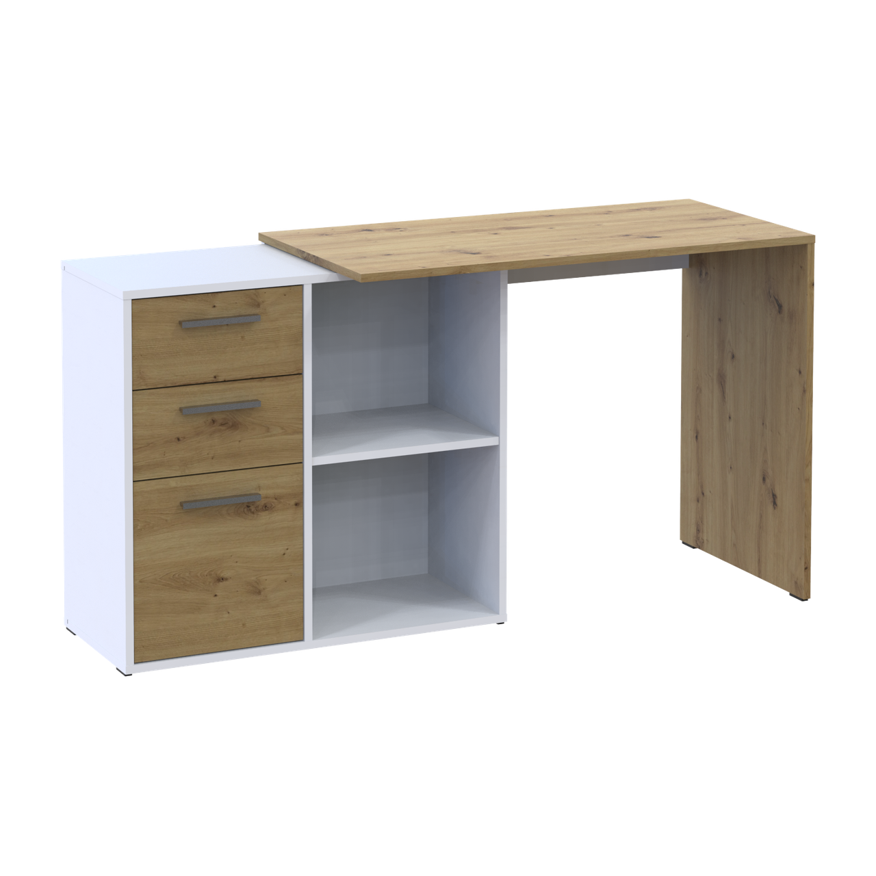 Офісний стіл Doros T8 Білий/Дуб Артізан 100х83х75 (41516060) 6