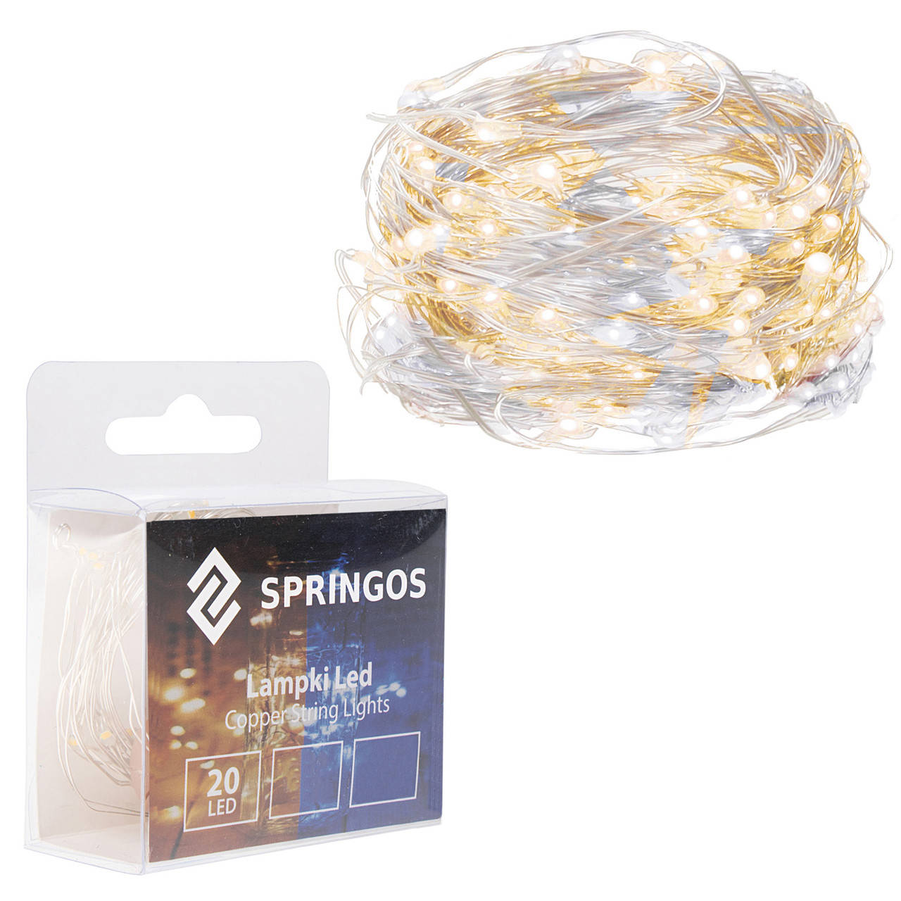 

Гірлянда на батарейках Springos 1.9 м 20 LED CL0012 Cold White/Warm White
