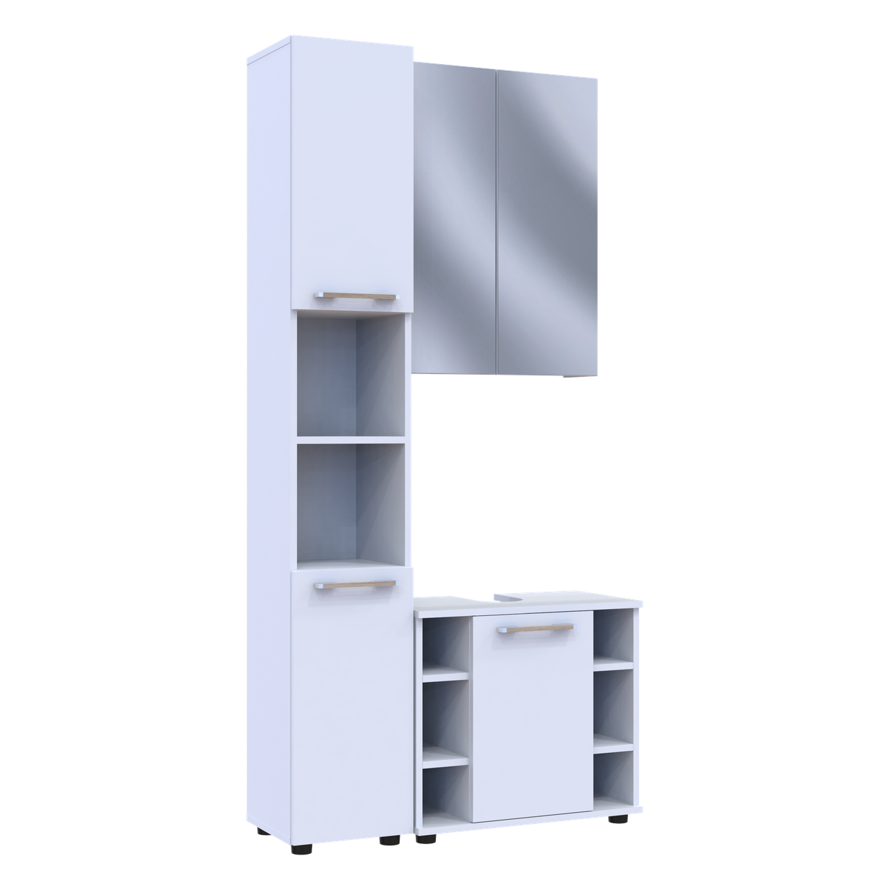 Комплект для ванної кімнати Doros Міра Білий ДСП 84х33х183.5 (41510133) 8