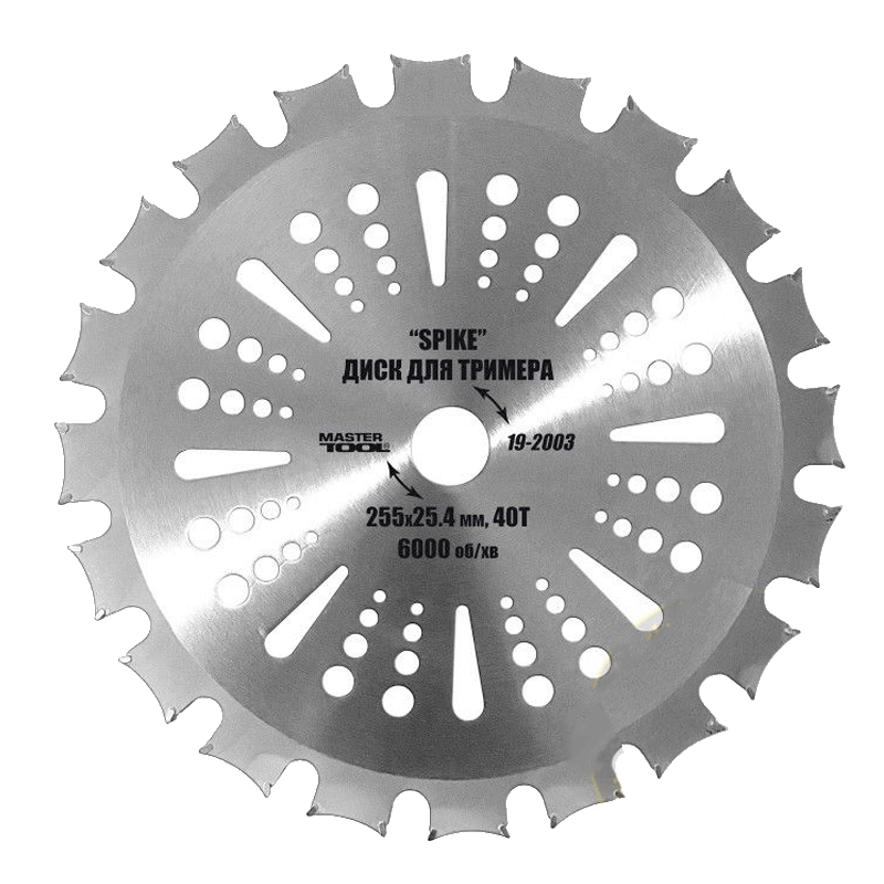

Диск для триммера "SPIKE" 255*25.4*40Т с победитовой напайкой MASTERTOOL (19-2003)