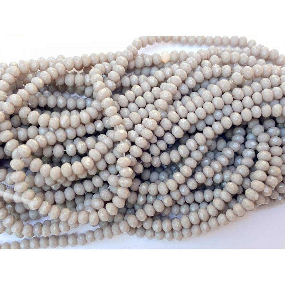 

Хрустальные бусины(рондель). Размер 2 мм. В упаковке прим.190 шт. цвет - светло-серый матовый