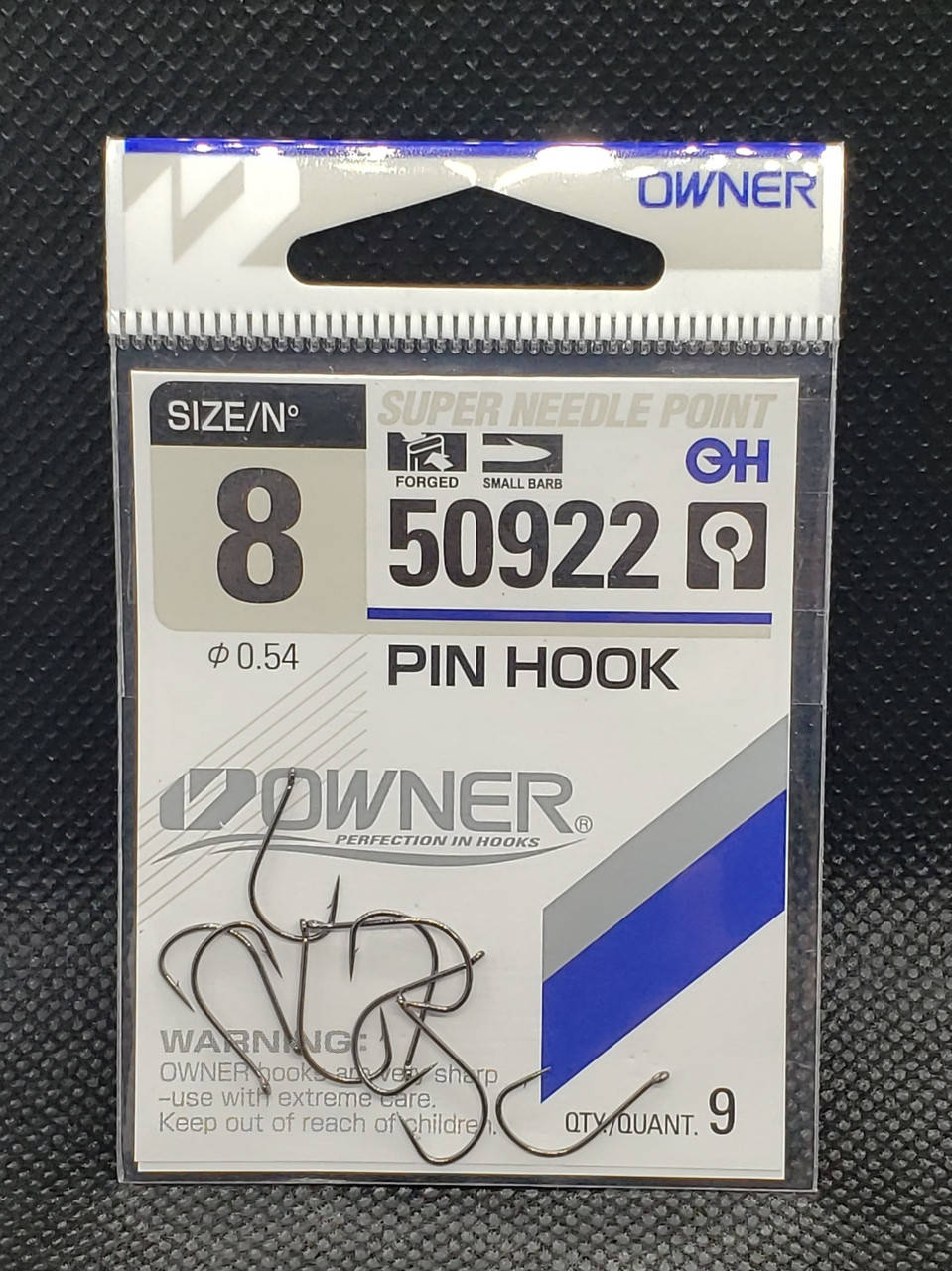 

Крючки рыболовные Owner 50922 #8 PIN HOOK 9шт,