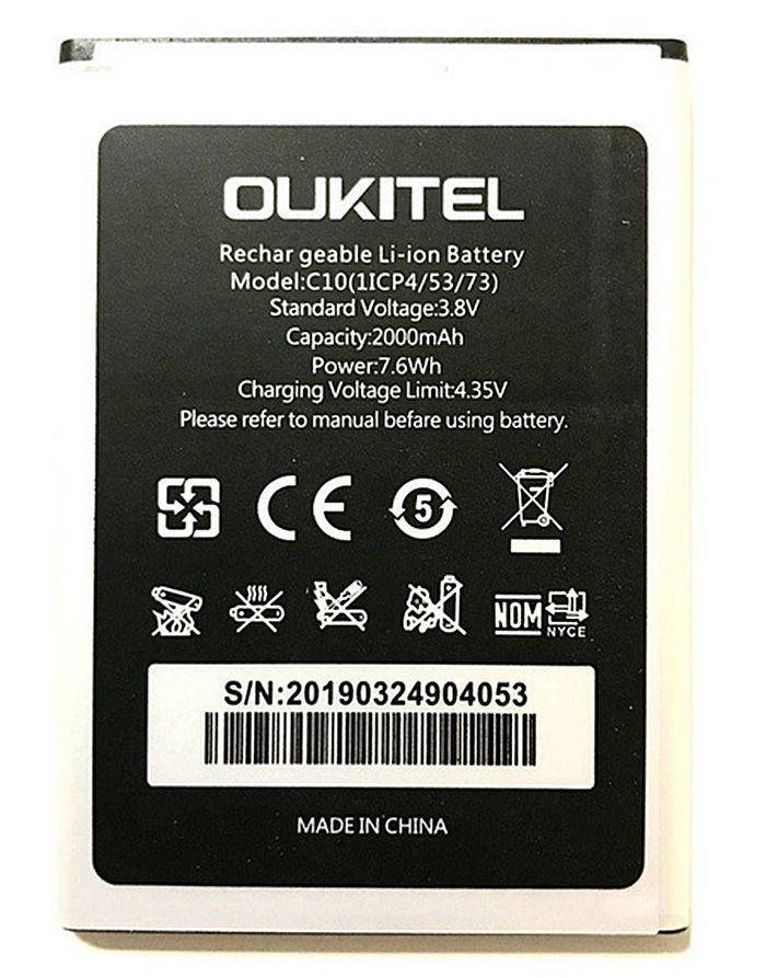 

Аккумулятор Oukitel С10 (2000 mAh) 12 мес. гарантии
