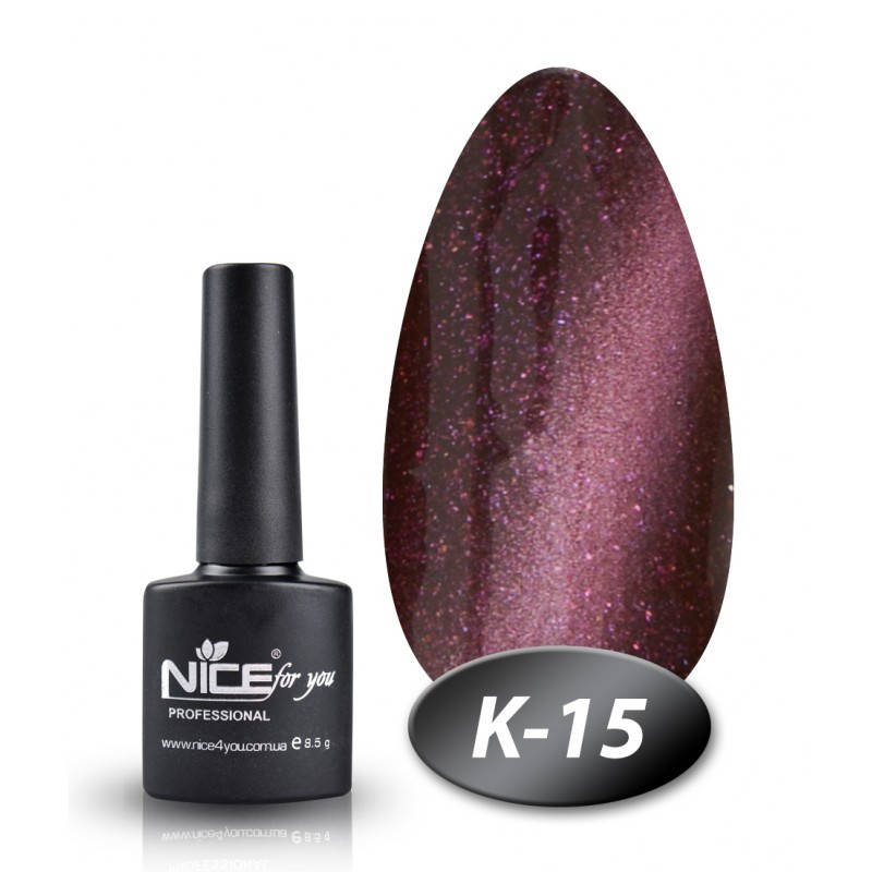 

Гель-лак Nice for you К-15 кошачий глаз темно-фиолетовый 8,5 мл
