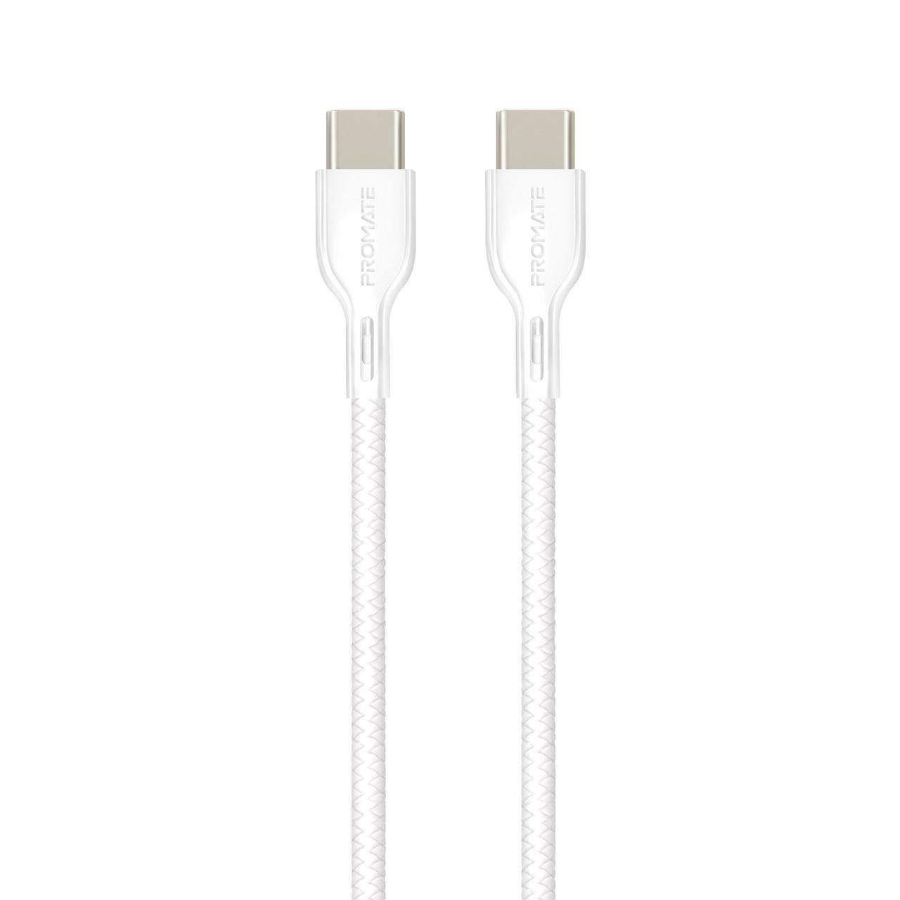 

Кабель Promate PowerBeam-CC2 Type-C — Type-C 2 м White, Белый