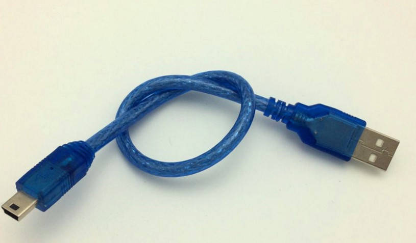

Кабель USB-mini USB 0,35 м AM/5P синий,силикон