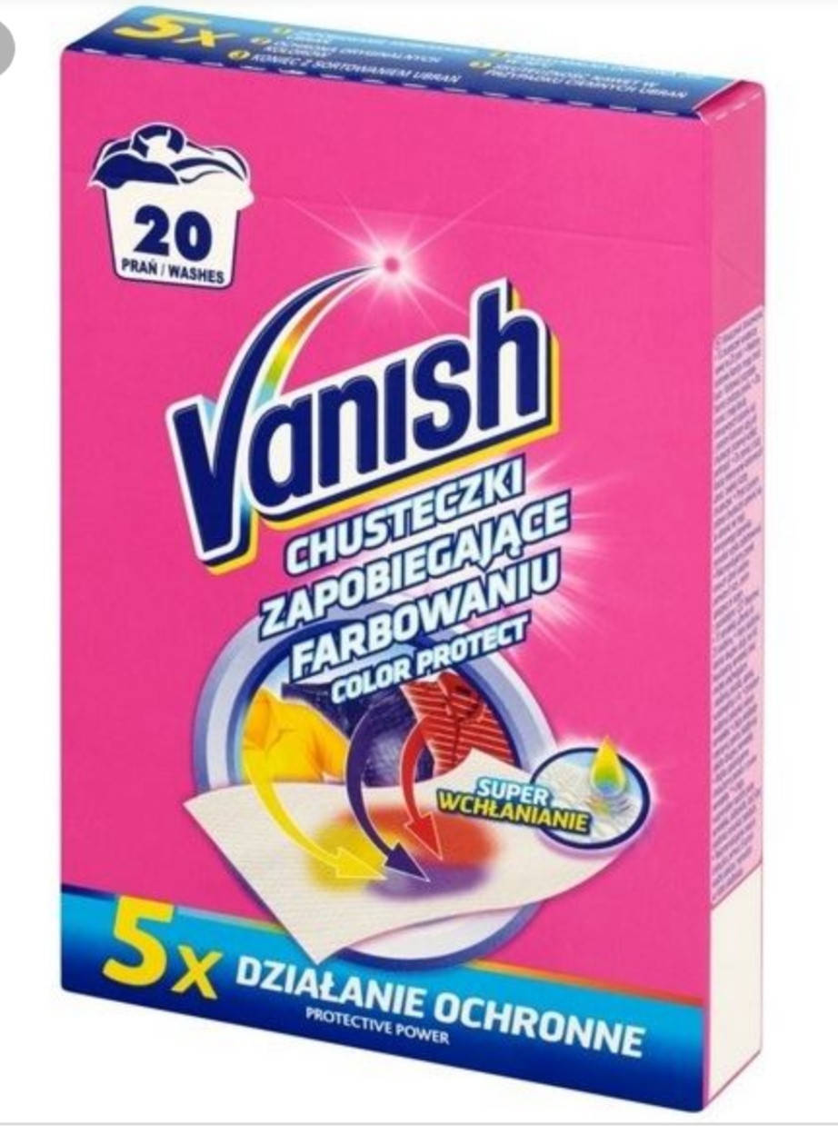 

Vanish абсорбирующие салфетки Color Protect для безопасной стирки- 20 шт.