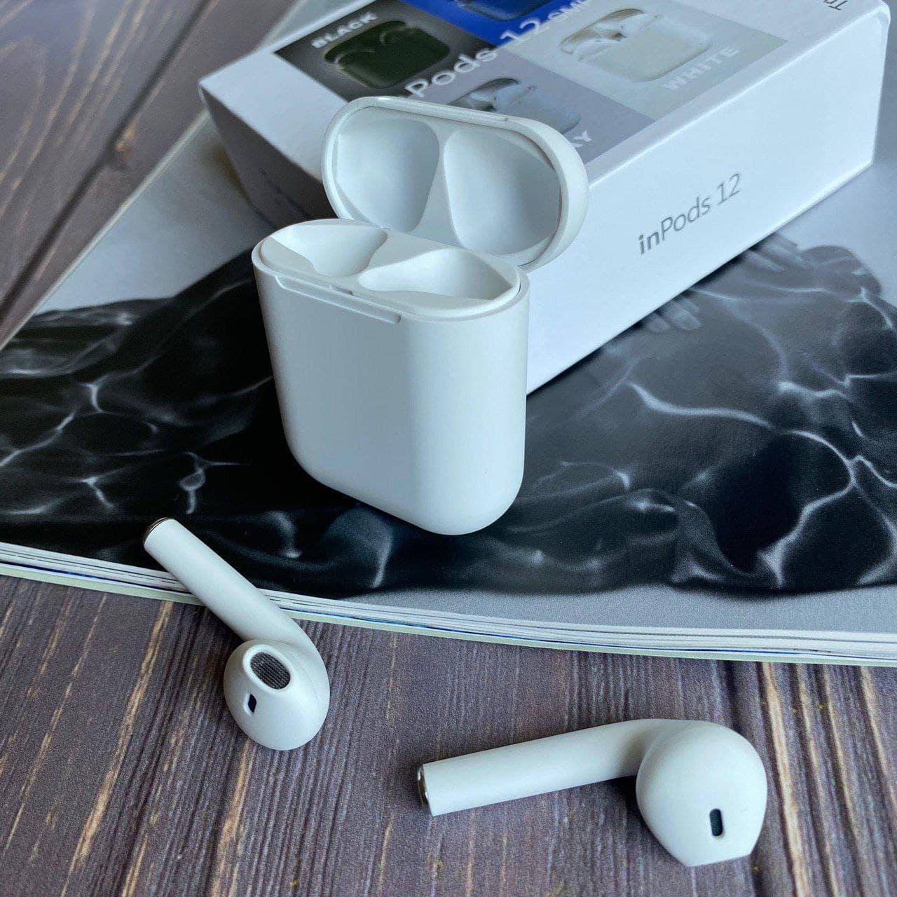 

Наушники беспроводные inpods 12 белые сенсорные с микрофоном, Белый