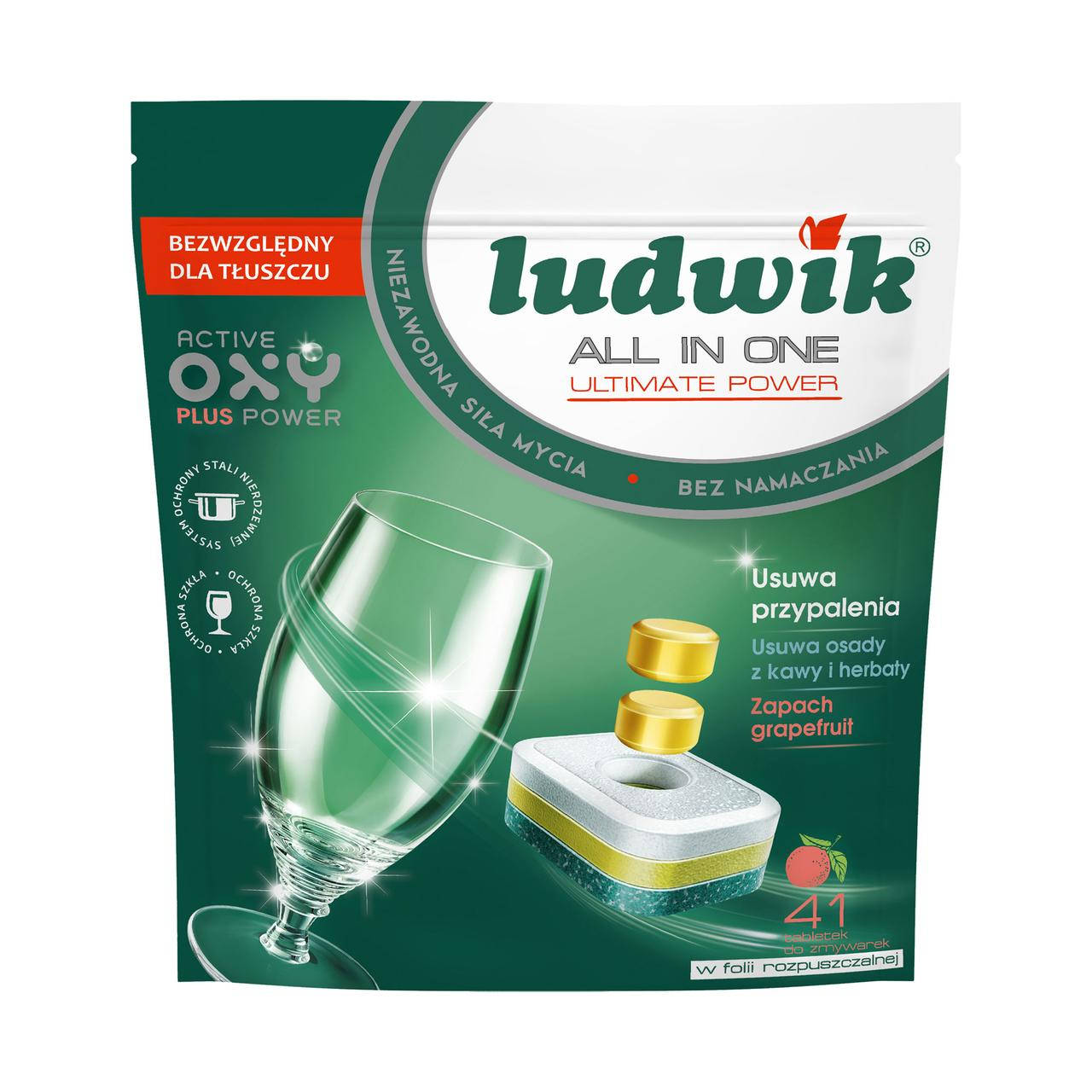

Таблетки для посудомоечных машин Ludwik All in One с ароматом грейпфрута 41шт