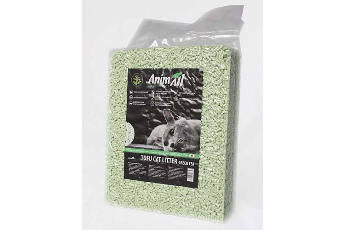 

AnimAll Tofu 6 л / 2,6 кг соевый наполнитель с ароматом зеленого чая