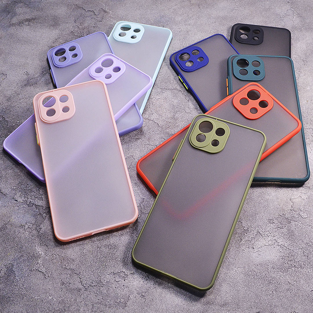 

Пластиковый чехол с цветными боками и защитой на камеру Xiaomi Mi 11 Lite