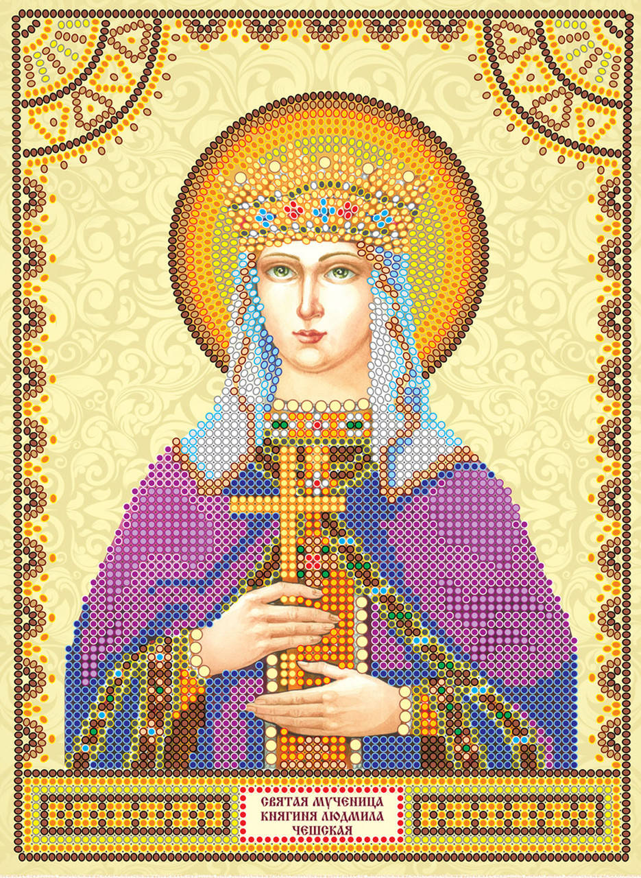 

Схема для вышивки иконы бисером на натуральном художественном холсте Абрис Арт Святая Людмила ACK-050