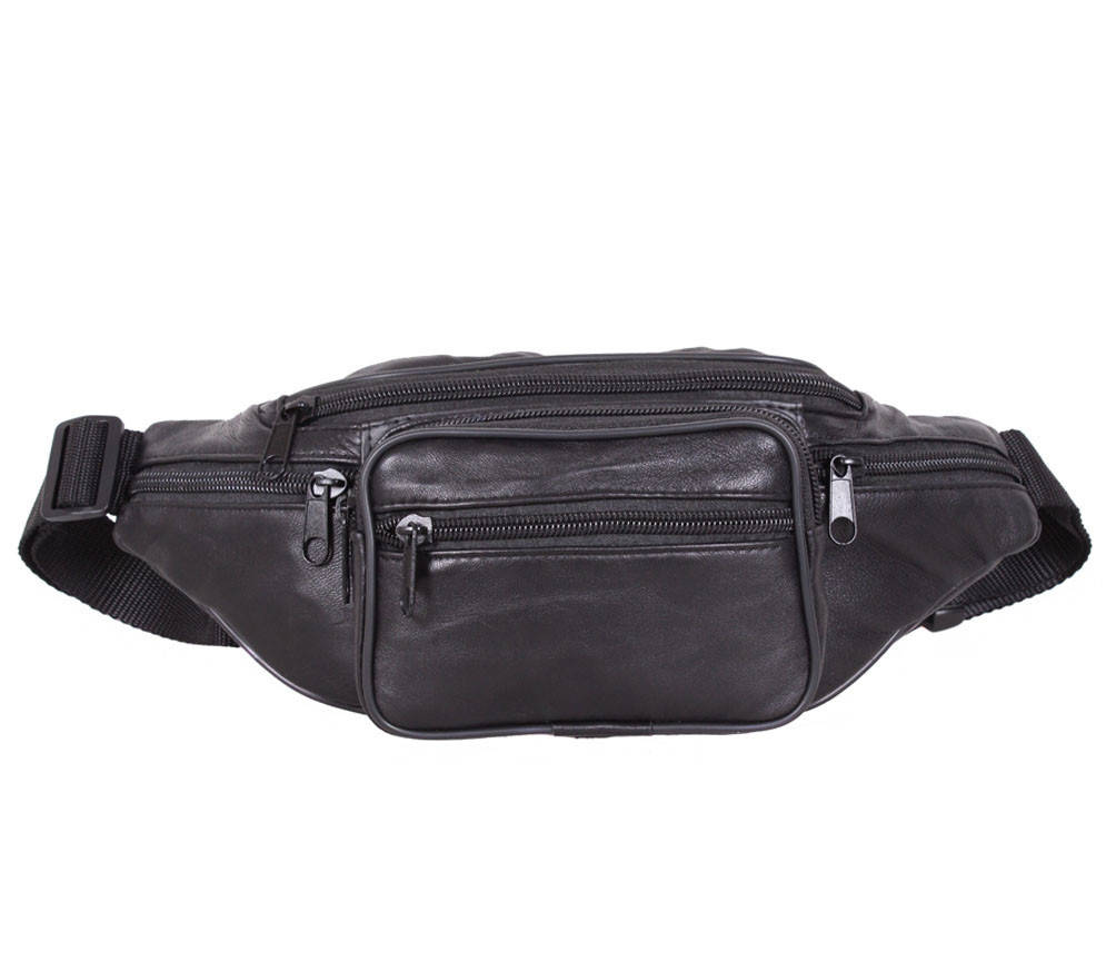 

Сумка кожаная на пояс Dovhani Sw912-223 Черная, Черный