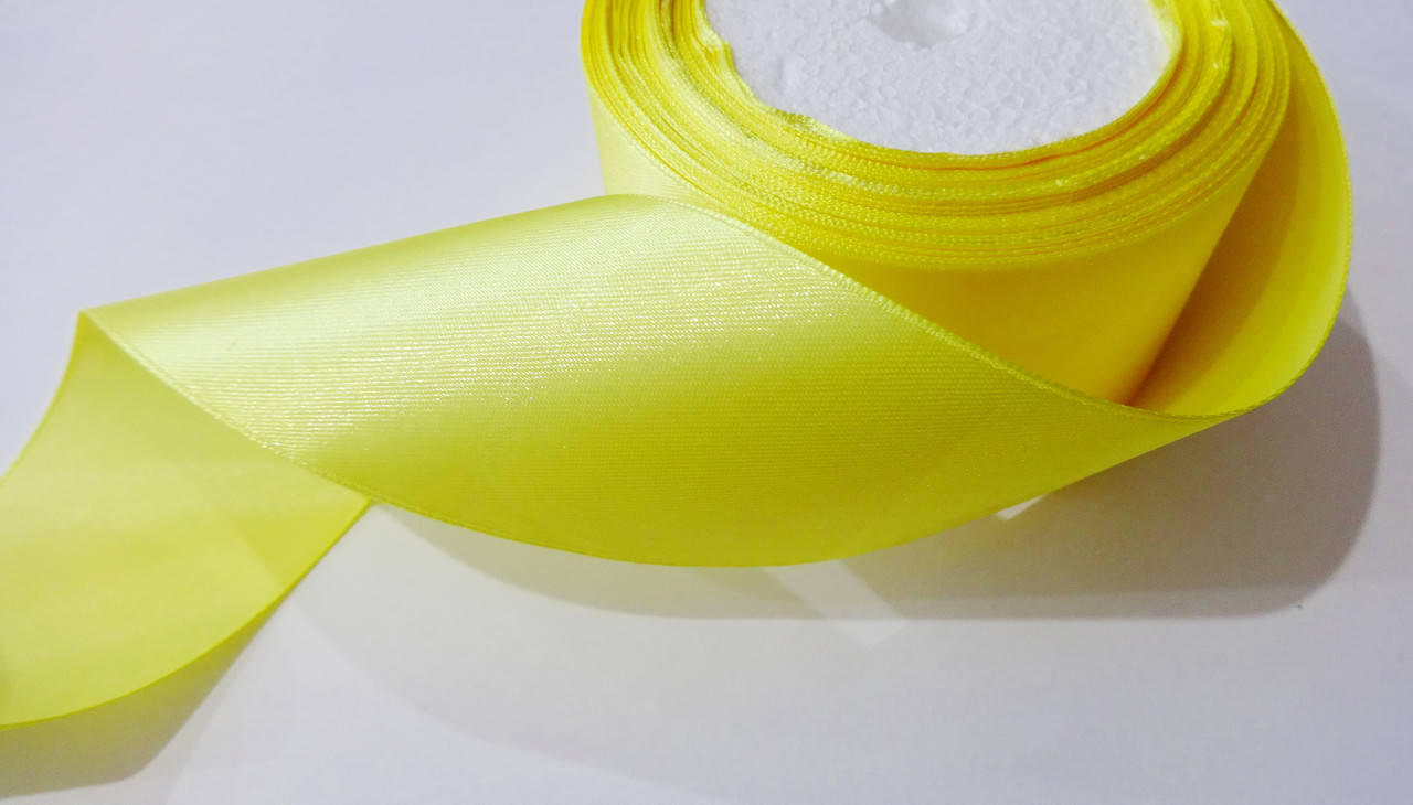 

Лента атласная 5 см желтая, Желтый