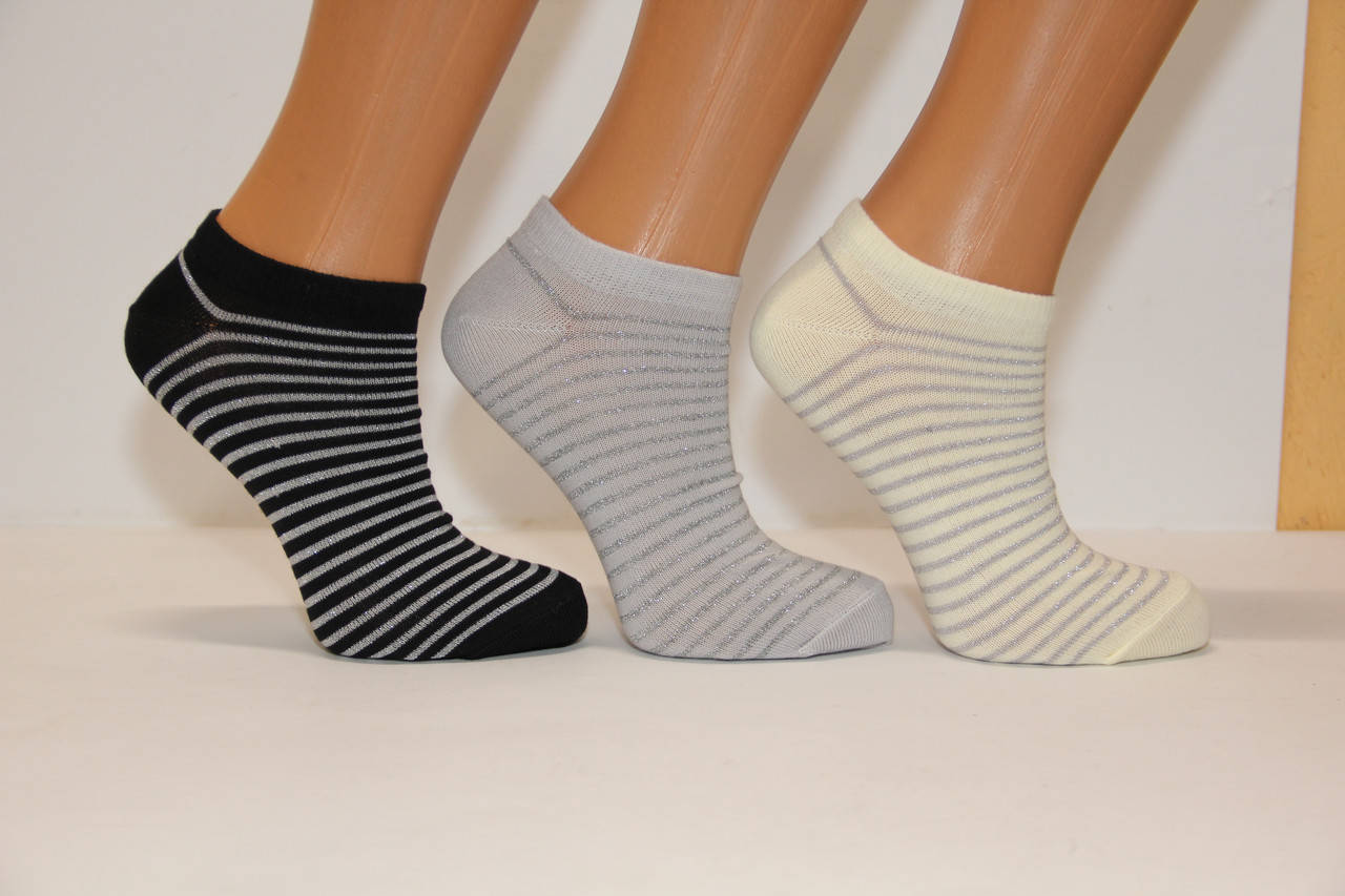 

Женские носки короткие с люрексовыми полосками НЛ