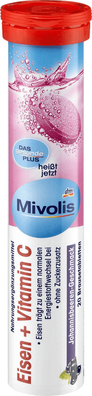 

Железо + витамин С шипучие таблетки Mivolis, 20 шт. (Германия)