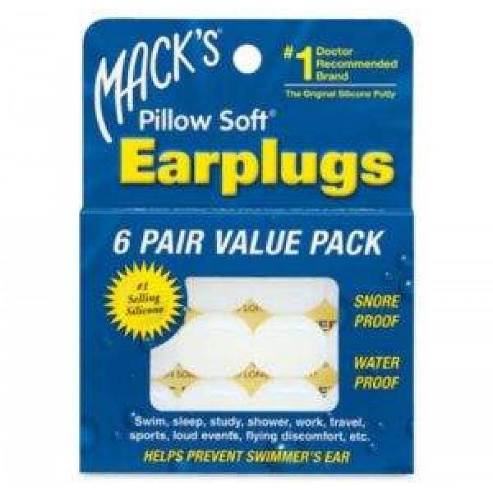 

Беруши MACK`S Pillow Soft силиконовые белые для взрослых 6 пар
