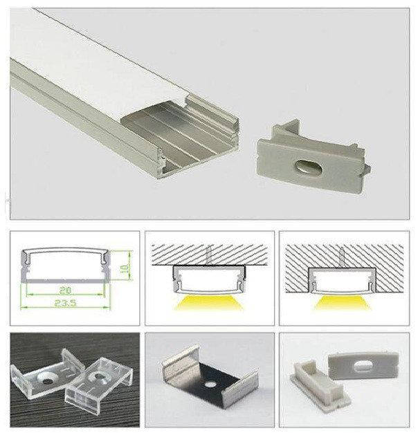 

Алюмінієвий профіль SL-24 з розсіювачем, Серый