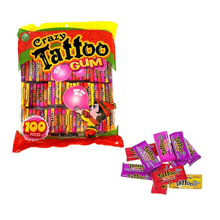 

Жевательная резинка Crazy Tattoo GUM 100шт