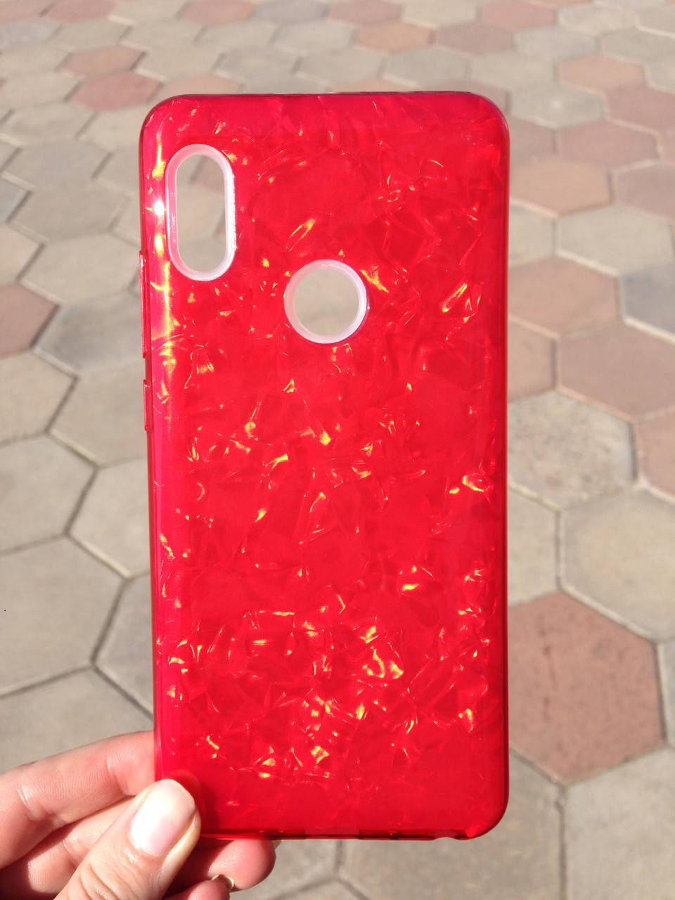 

Чехол для Xiaomi Redmi Note 5 Red Broken Glass, Красный