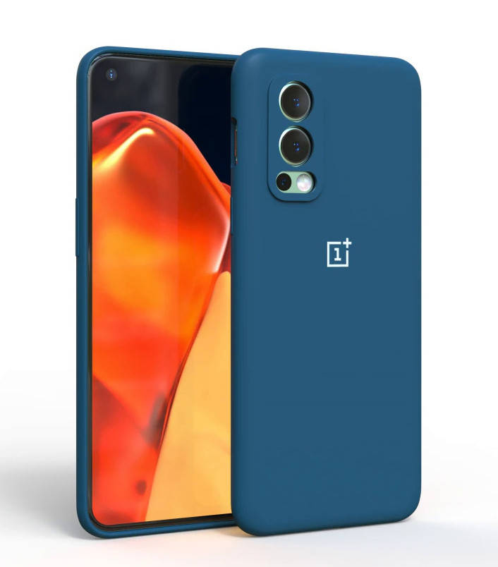

Силиконовый чехол для OnePlus Nord 2 Синий микрофибра soft touch