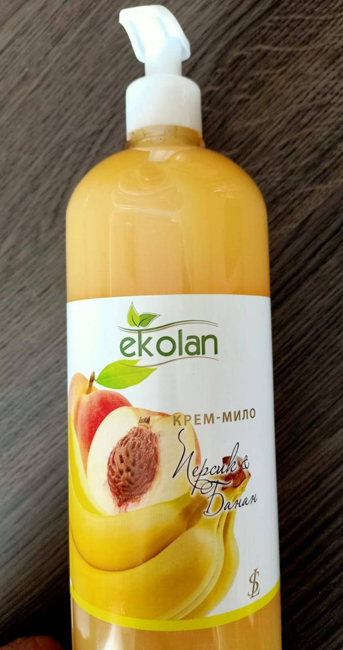 

Крем-мыло Ekolan, Персик и банан, 1 л - с дозатором