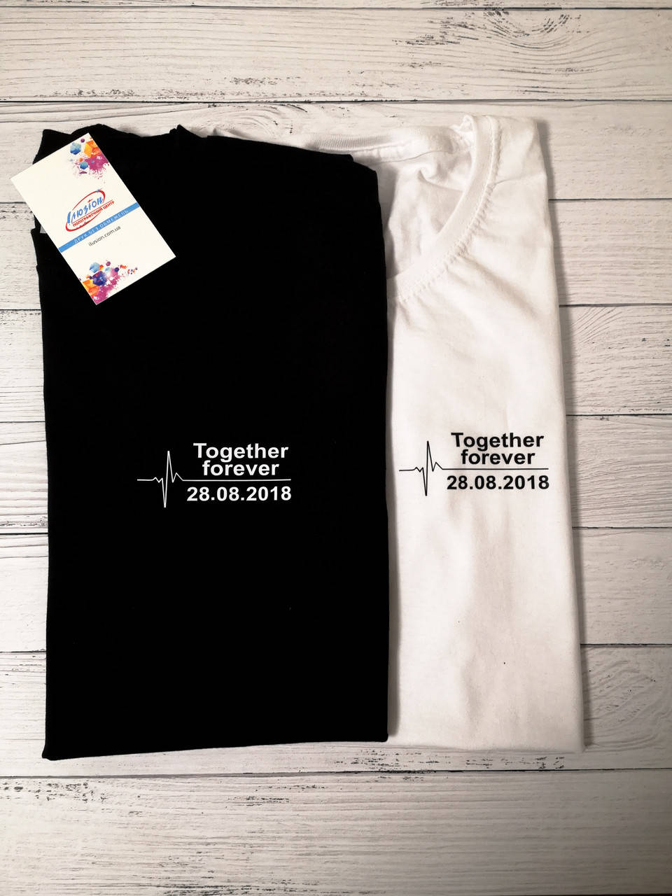 

Парные футболки "Together forever" с Вашей датой