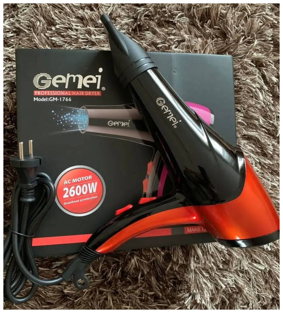 

Профессиональный фен для сушки волос GEMEI GM-1766 | Фен компактный Gemei GM 1766