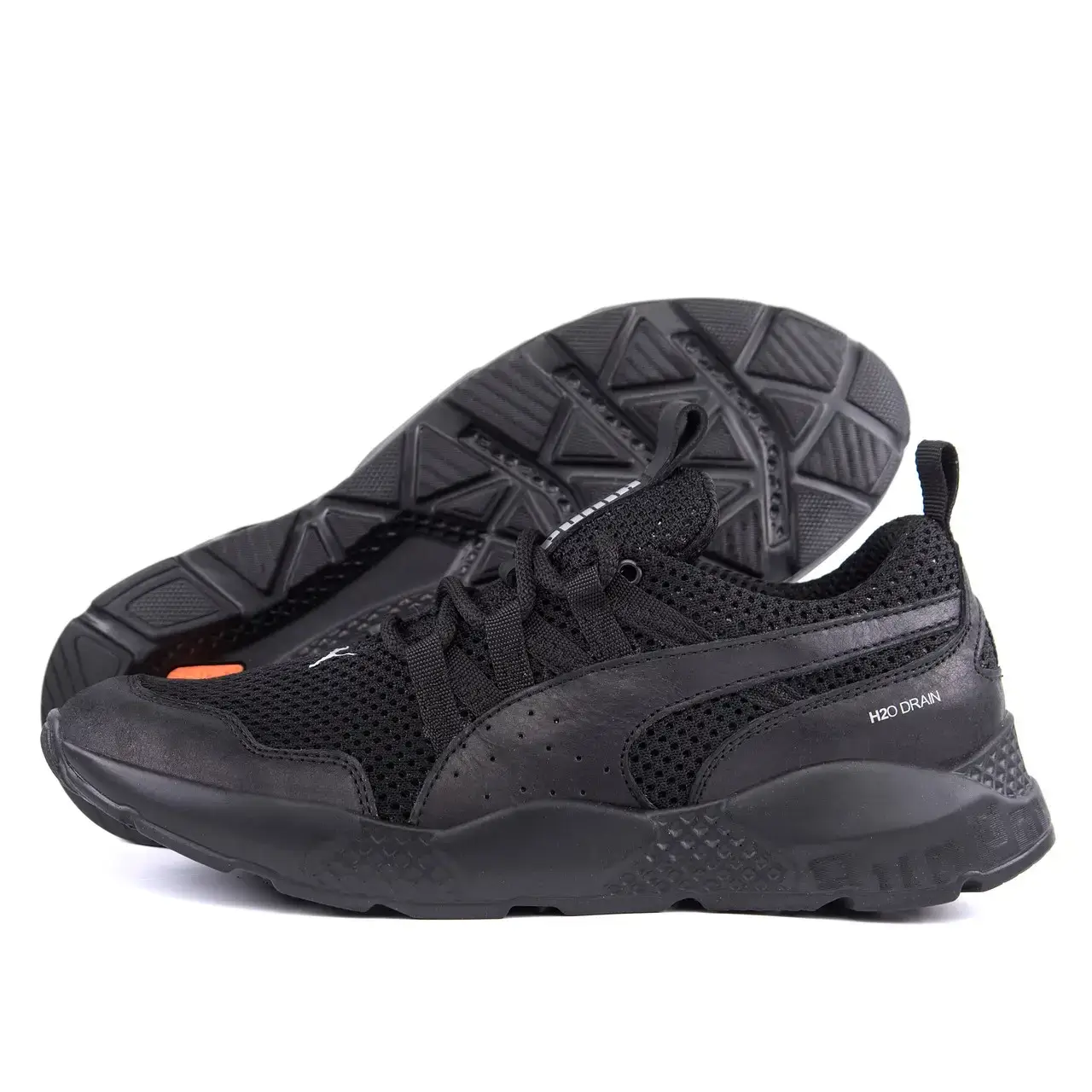 

Мужские летние кроссовки сетка Puma Runner Black, Черный