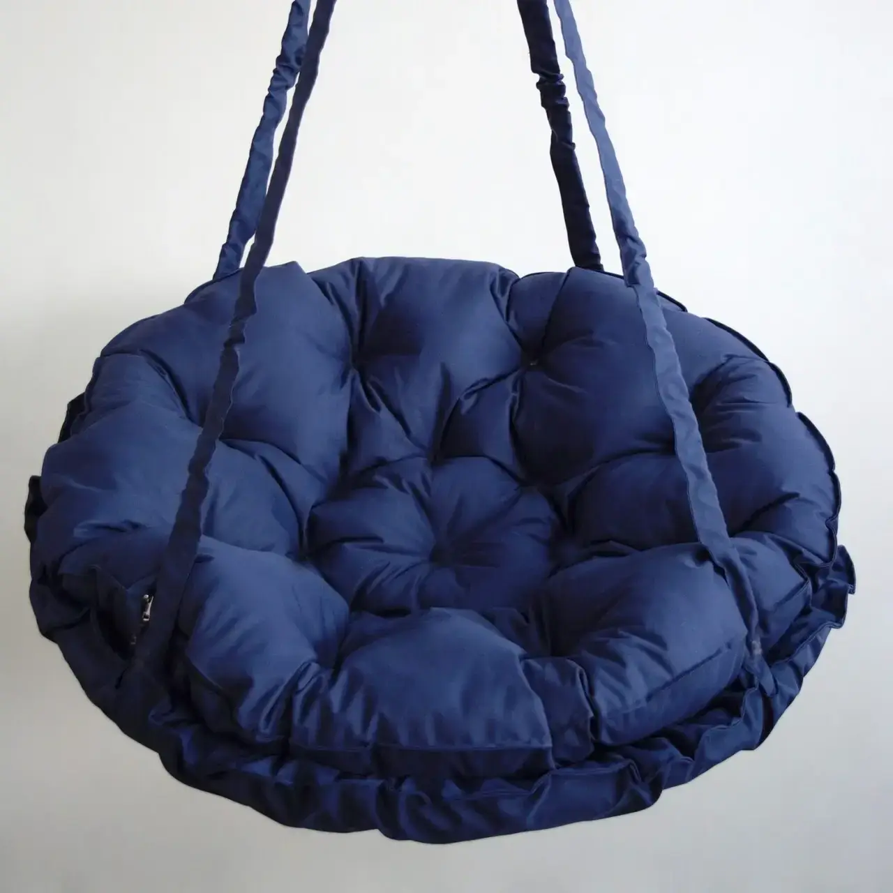 

Подвесное кресло гамак качели садовые круглая синяя нагрузка 200 кг подушка круглая, Синий