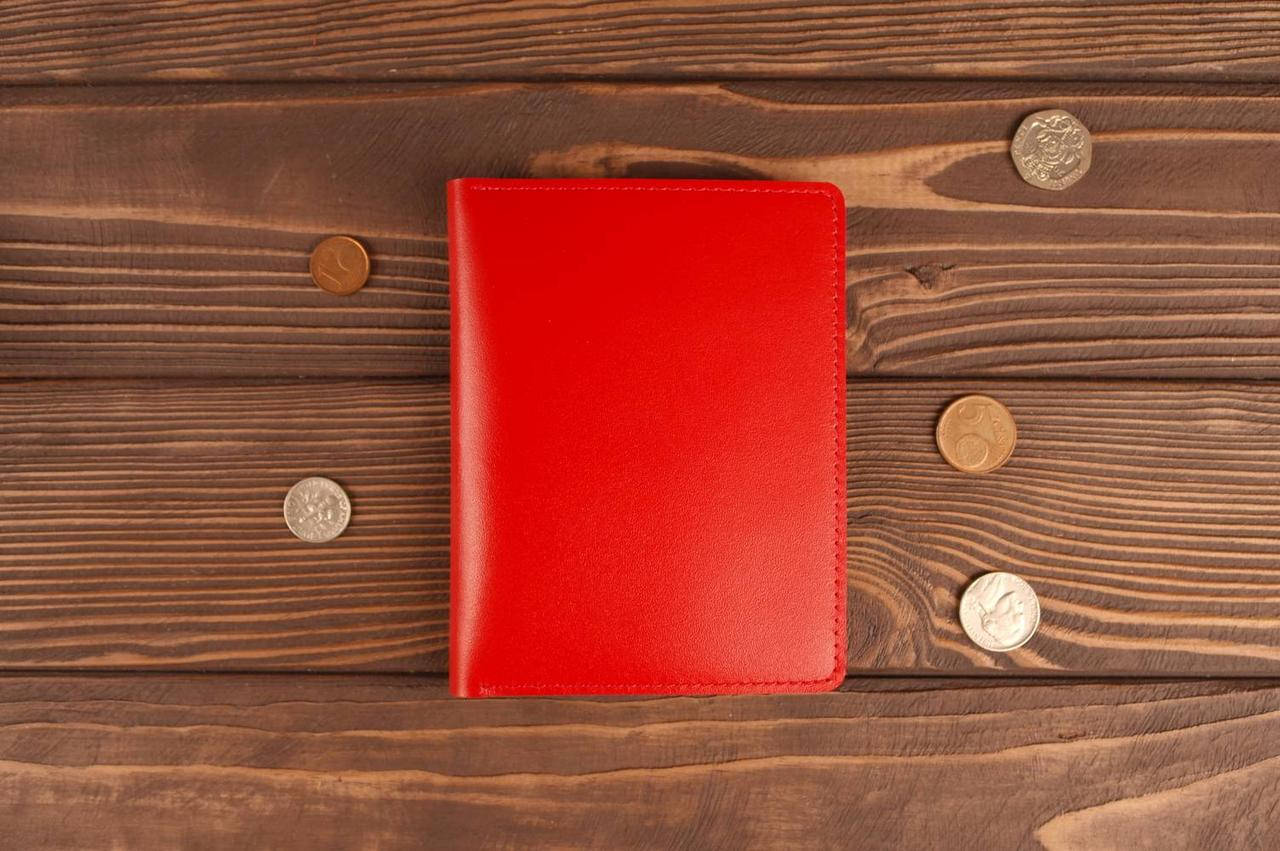 

Обложка для автодокументов прав старого образца (красная гладкая кожа), Черный