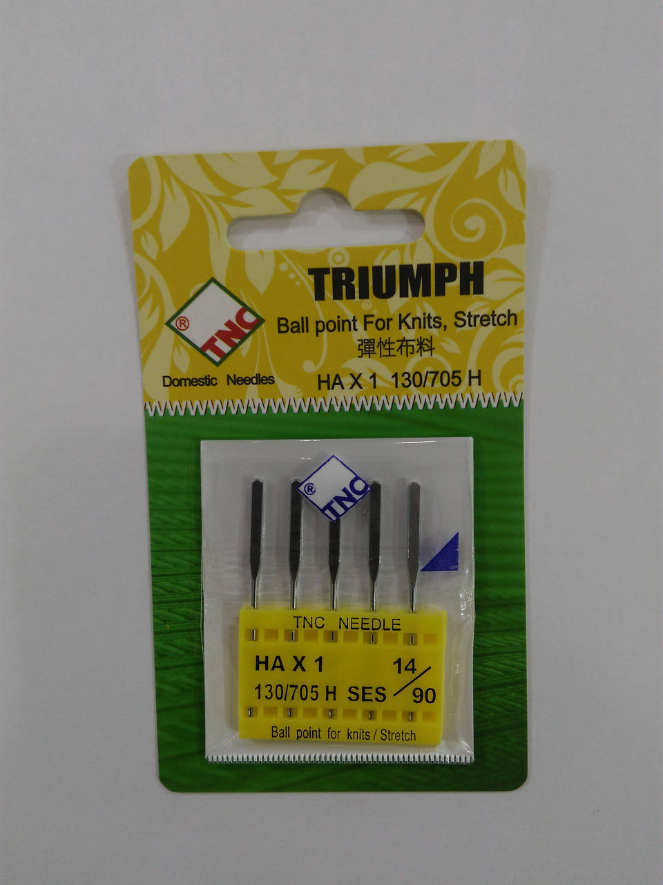 

Иглы для бытовых швейных машин 130/705H Стрейч №90 TRIUMPH (уп.5шт)