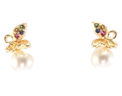 

Серьги Xuping Позолота 18K гвоздики (пусеты) "Бабочки на жемчужинах"